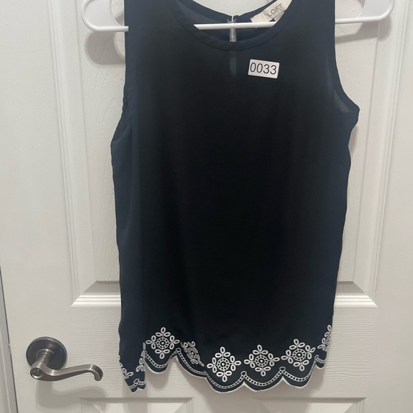 Loft sleeveless top xsmall black and white - Picture 2 of 12
